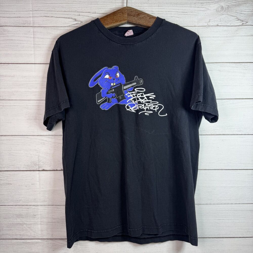 FTP Bunny T-Shirt Graphic T Shirt Black Size L Made In USA